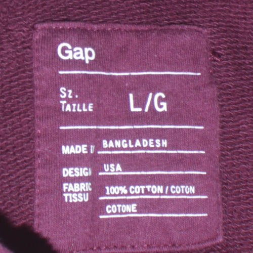 GAP Men's Brown Full Zip Hoodie L Cotton College Style