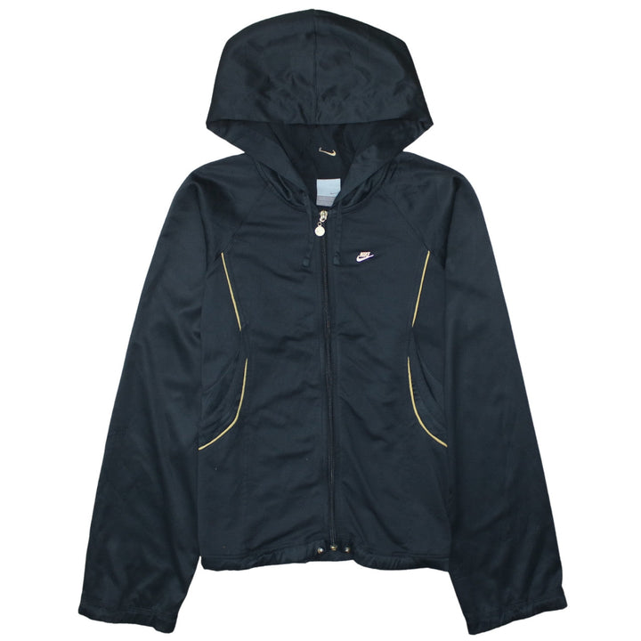Nike Womens Black Full Zip Hooded Sweatshirt M 10 Polyester Blend