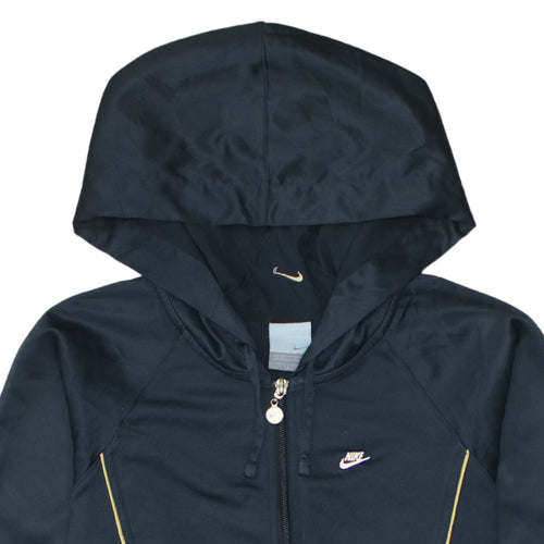 Nike Womens Black Full Zip Hooded Sweatshirt M 10 Polyester Blend