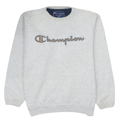 Champion Mens Grey Embroidered Logo Pullover Sweatshirt M