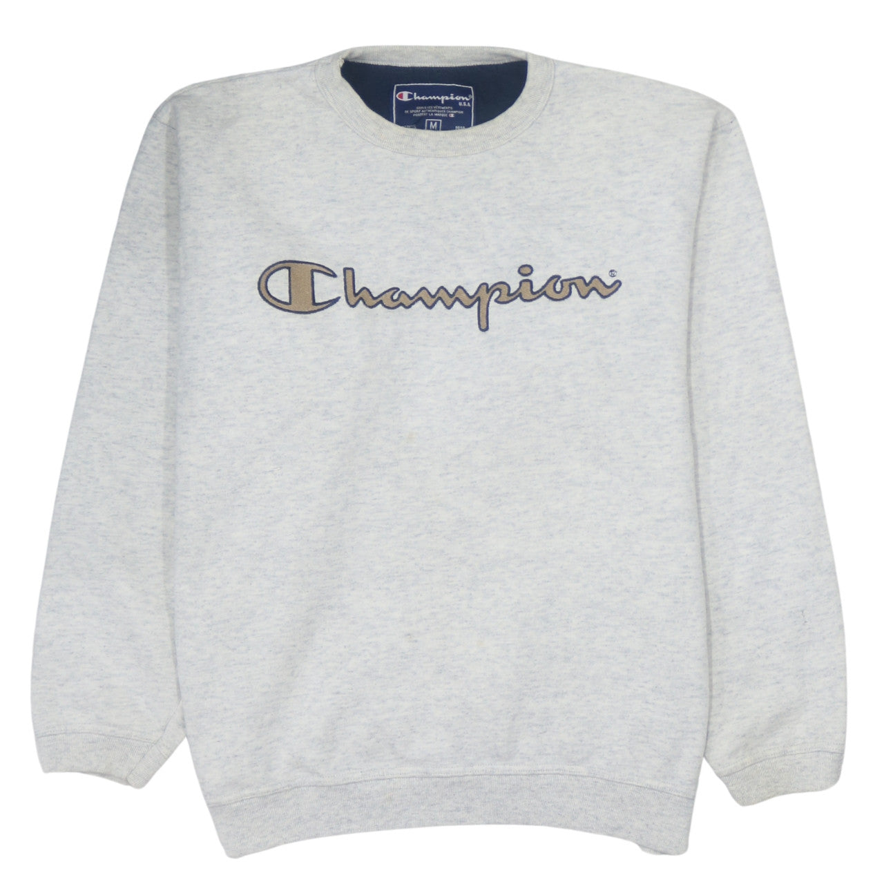 Champion Mens Grey Embroidered Logo Pullover Sweatshirt M