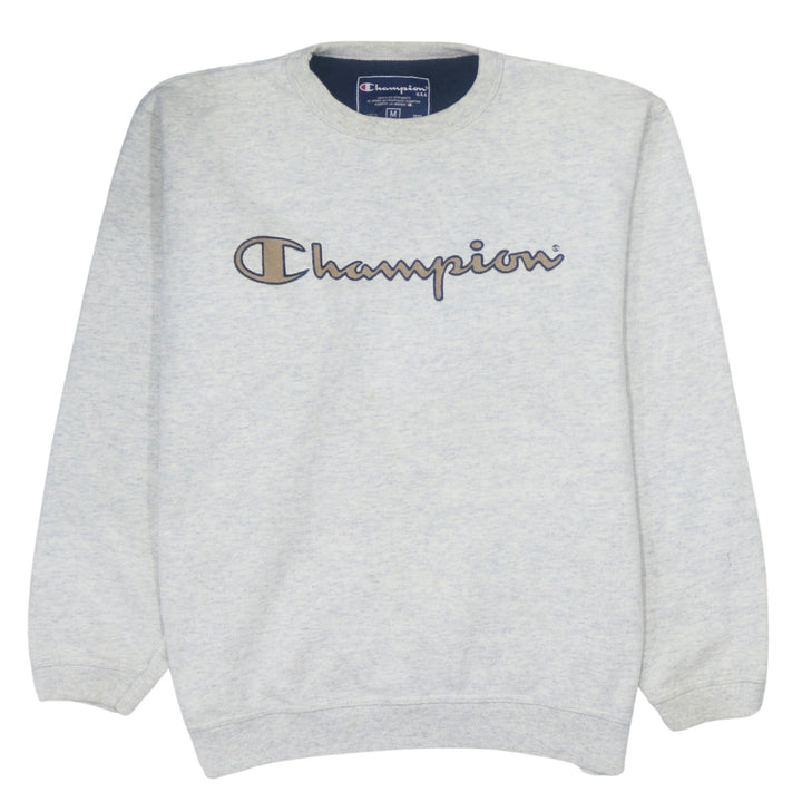 Champion Mens Grey Embroidered Logo Pullover Sweatshirt M