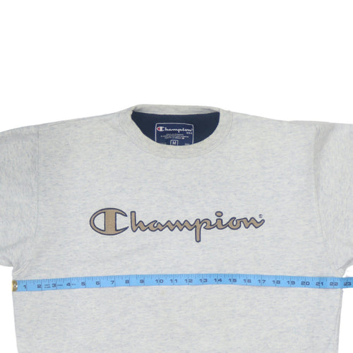 Champion Mens Grey Embroidered Logo Pullover Sweatshirt M