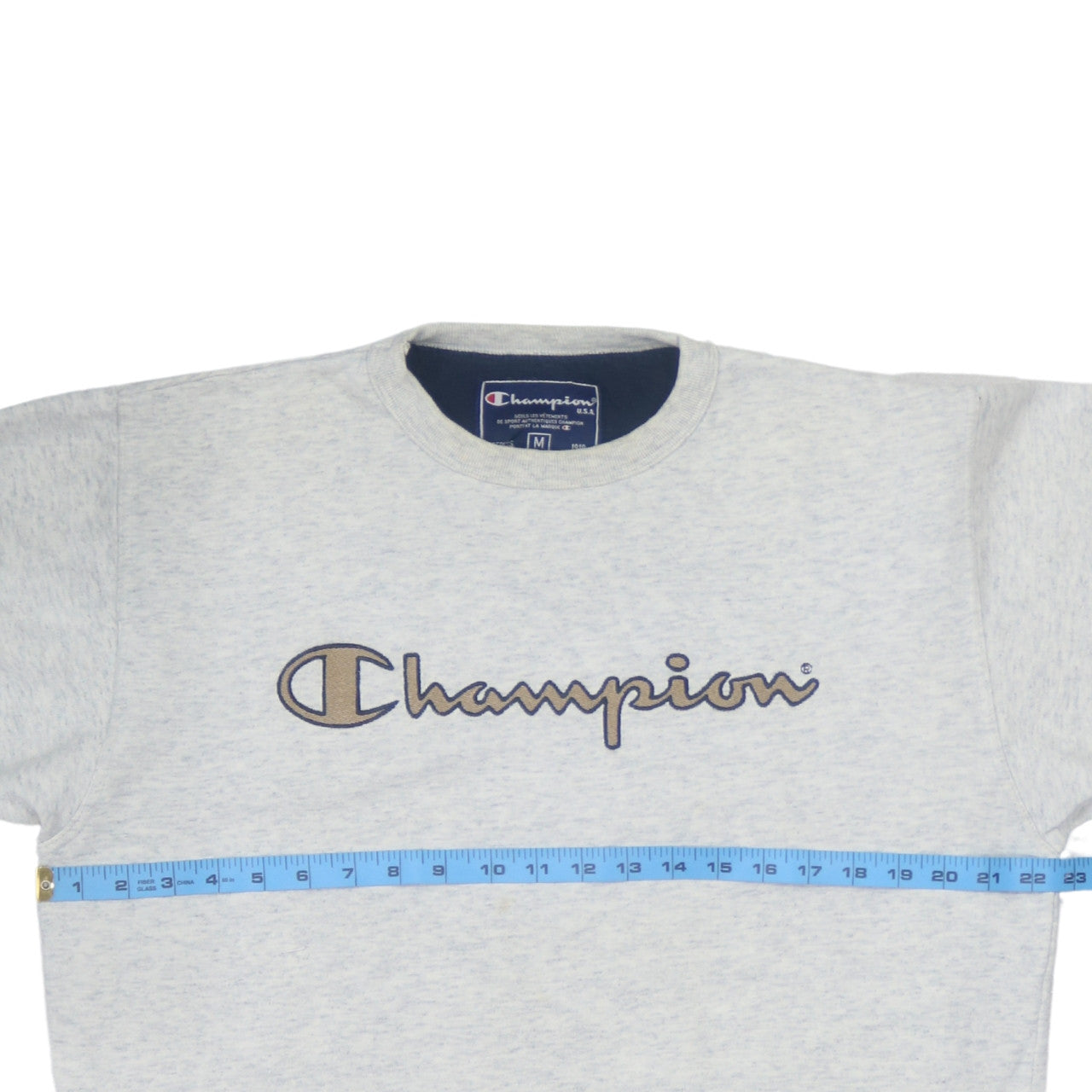 Champion Mens Grey Embroidered Logo Pullover Sweatshirt M