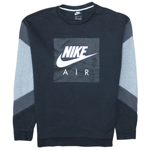 Nike Air Mens Black Small Pullover Sweatshirt Crew Neck Fleece