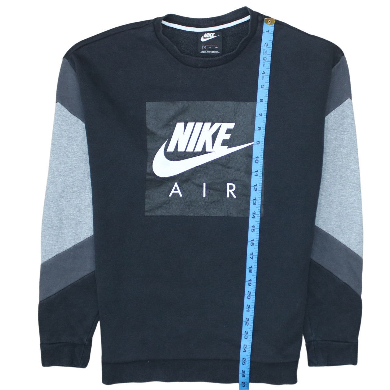 Nike Air Mens Black Small Pullover Sweatshirt Crew Neck Fleece
