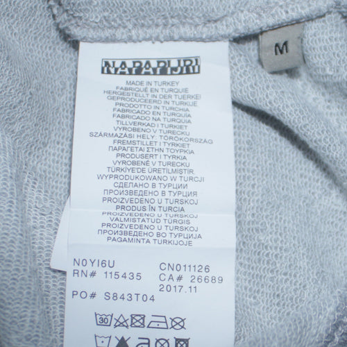 Napapijri Mens Grey Crew Neck Logo Sweatshirt Size M