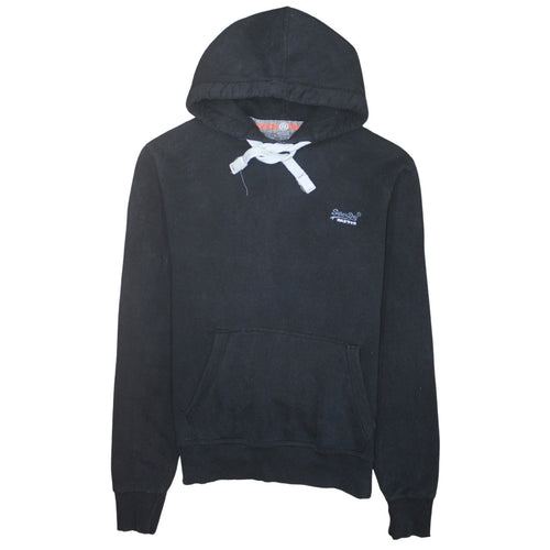 Superdry Men's Black Pullover Hoodie Size S Classic Fleece Hooded Sweatshirt