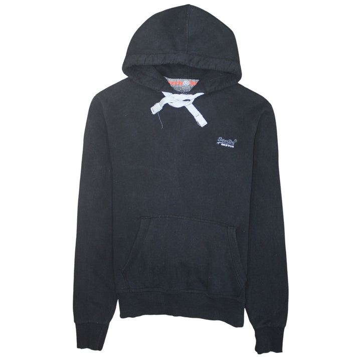Superdry Men's Black Pullover Hoodie Size S Classic Fleece Hooded Sweatshirt