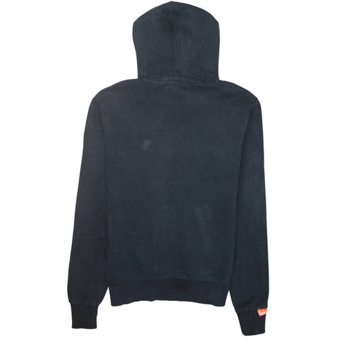 Superdry Men's Black Pullover Hoodie Size S Classic Fleece Hooded Sweatshirt