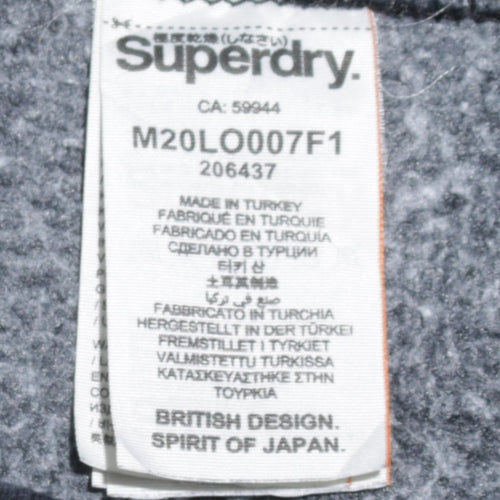 Superdry Men's Black Pullover Hoodie Size S Classic Fleece Hooded Sweatshirt