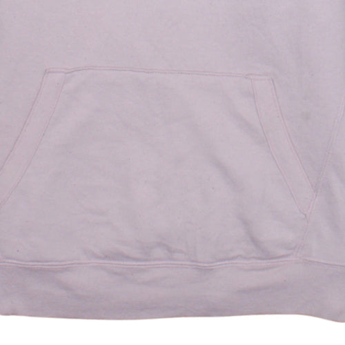 Champion Womens Pink Pullover Hoodie Medium Logo Graphic Cotton Blend