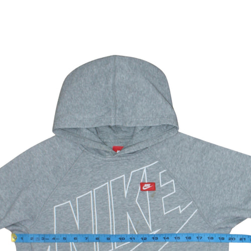 Nike Boys Grey Pullover Hoodie 12-13 Years Large Graphic Print Logo