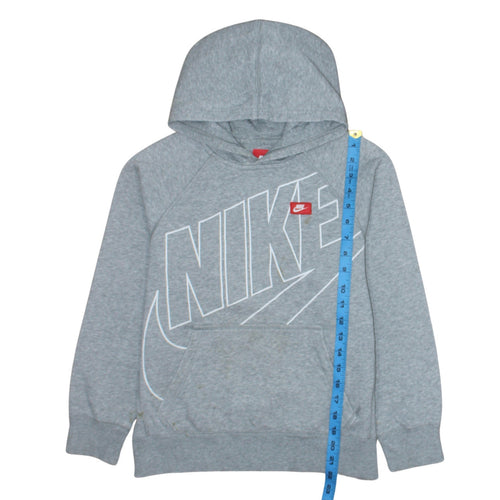 Nike Boys Grey Pullover Hoodie 12-13 Years Large Graphic Print Logo