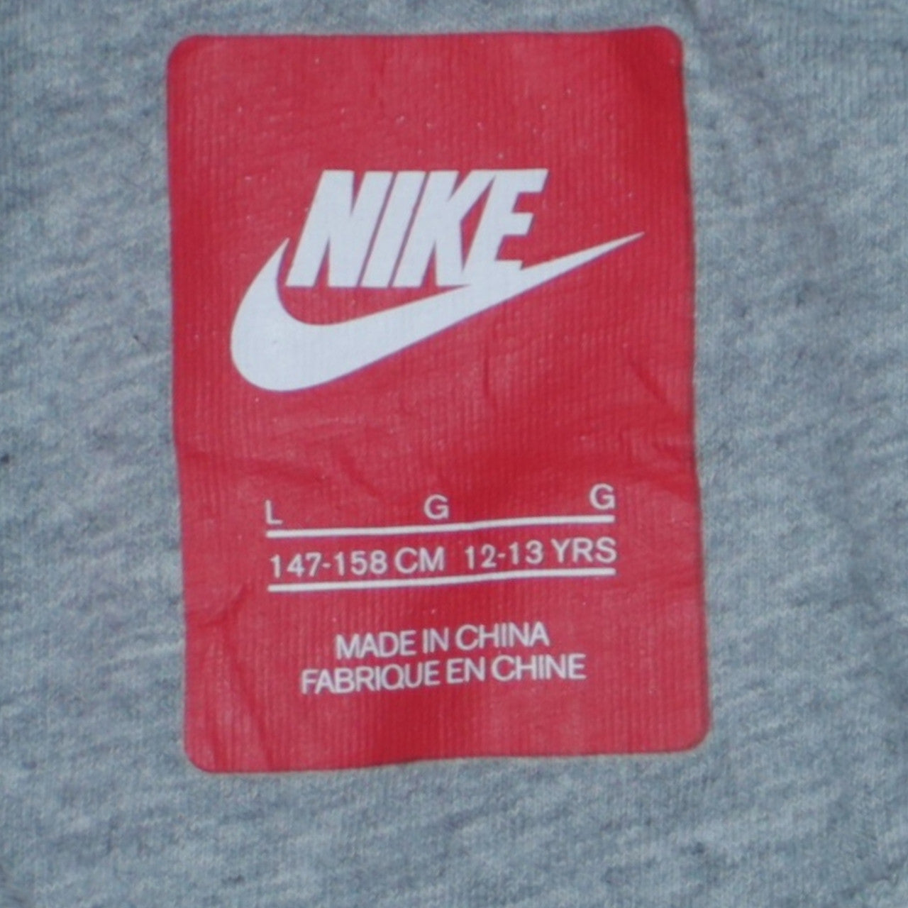 Nike Boys Grey Pullover Hoodie 12-13 Years Large Graphic Print Logo