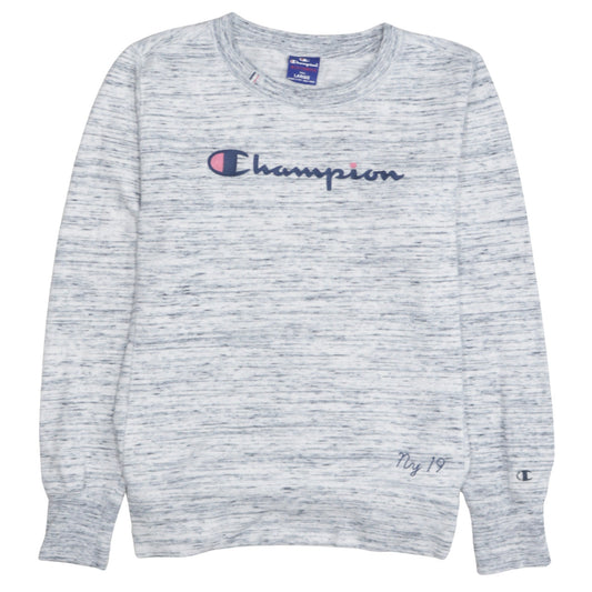 Champion Women’s Grey Marl Pullover Sweatshirt Large Cotton Blend