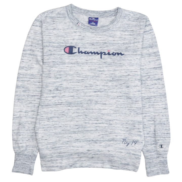 Champion Women’s Grey Marl Pullover Sweatshirt Large Cotton Blend