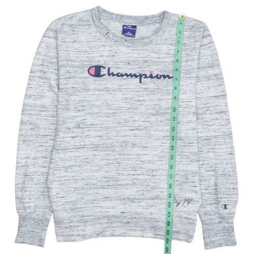 Champion Women’s Grey Marl Pullover Sweatshirt Large Cotton Blend