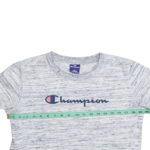Champion Women’s Grey Marl Pullover Sweatshirt Large Cotton Blend