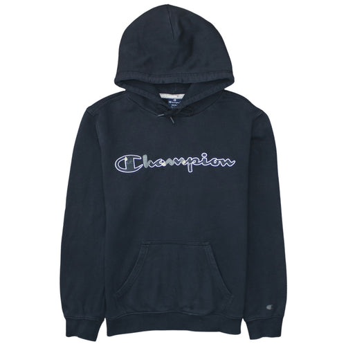 Champion Men's Black Pullover Hoodie Small Logo Fleece Sweatshirt