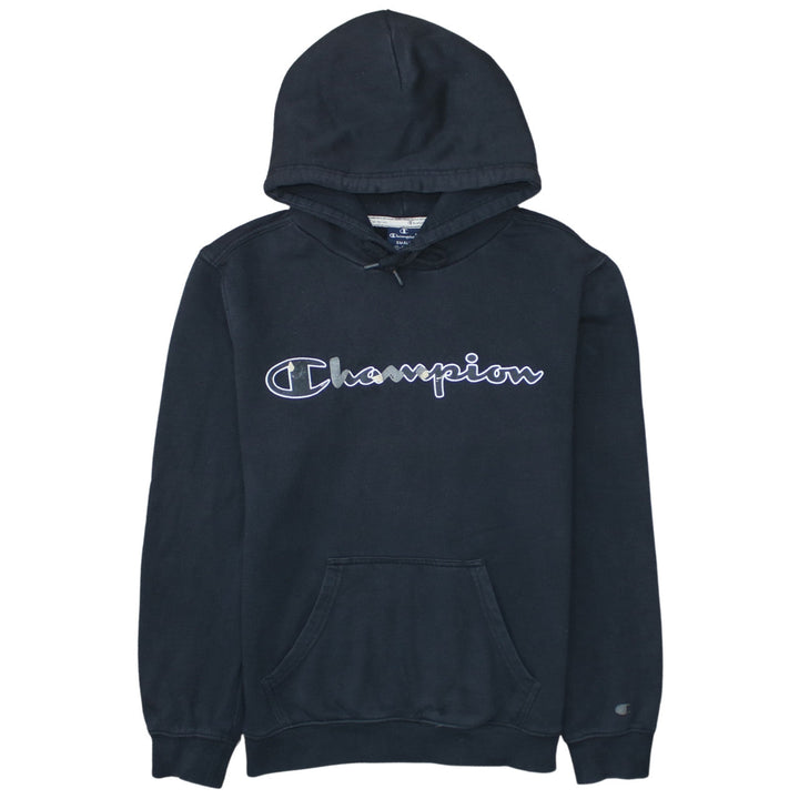 Champion Men's Black Pullover Hoodie Small Logo Fleece Sweatshirt