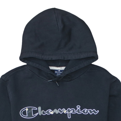 Champion Men's Black Pullover Hoodie Small Logo Fleece Sweatshirt