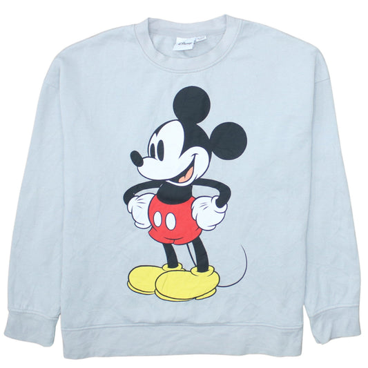 Disney Women's Grey Mickey Mouse Pullover Sweatshirt Size M 12/14