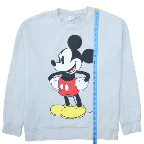 Disney Women's Grey Mickey Mouse Pullover Sweatshirt Size M 12/14