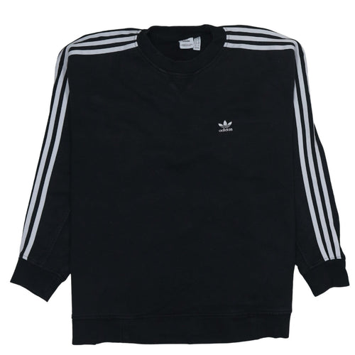 Adidas Women Black Crew Neck Pullover Sweatshirt UK 10