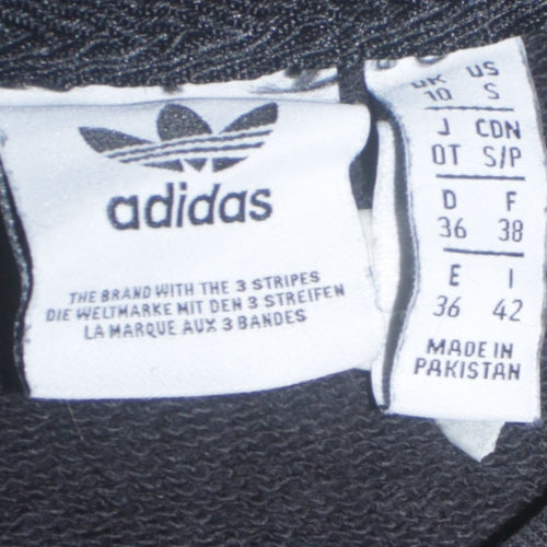 Adidas Women Black Crew Neck Pullover Sweatshirt UK 10