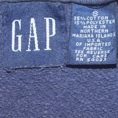 GAP Women Navy Blue 1/4 Zip Athletic Logo Sweatshirt Size S