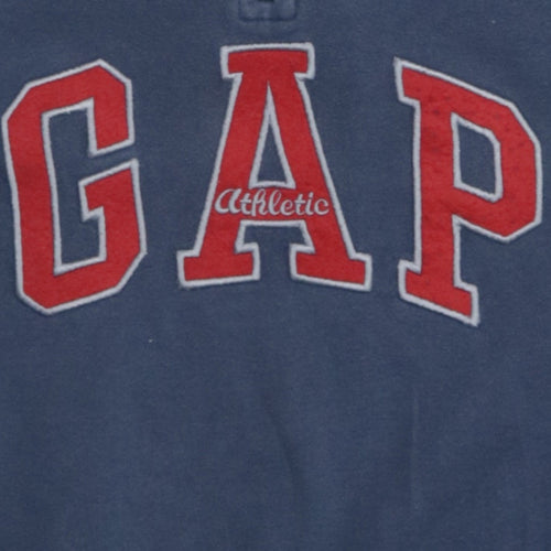 GAP Women Navy Blue 1/4 Zip Athletic Logo Sweatshirt Size S