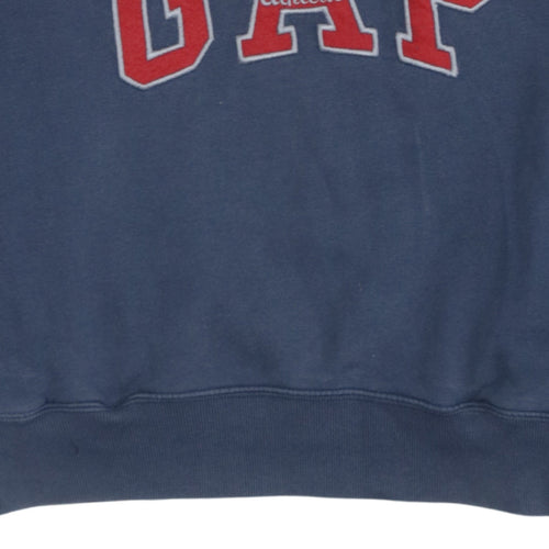GAP Women Navy Blue 1/4 Zip Athletic Logo Sweatshirt Size S