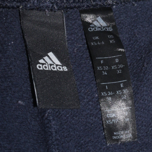 adidas Womens Blue XS Jogger Sweatpants Elastic Waist Fleece