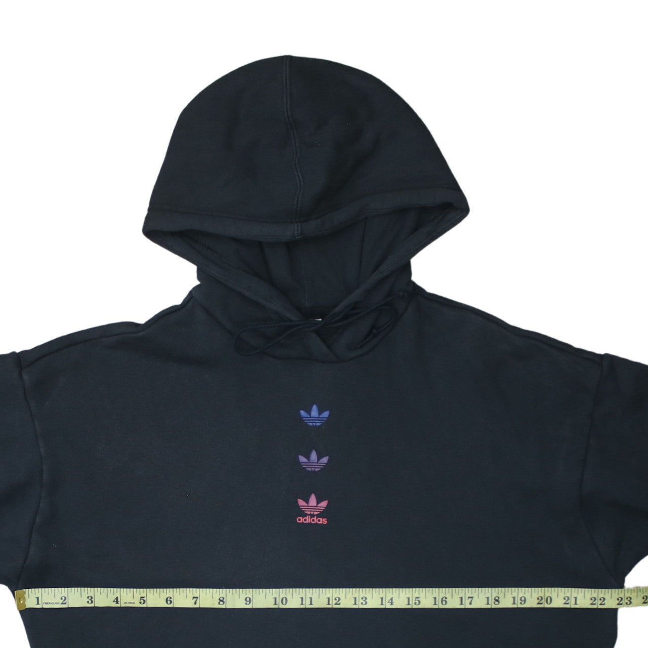 Adidas Women Black Pullover Hoodie L Cotton Blend Logo Sportswear