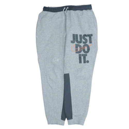 Nike Men's Grey Jogger Sweatpants L Elastic Waist Logo Sportswear
