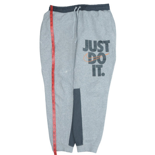 Nike Men's Grey Jogger Sweatpants L Elastic Waist Logo Sportswear