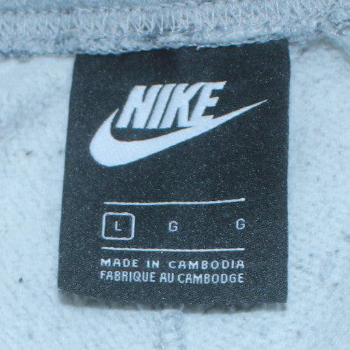 Nike Men's Grey Jogger Sweatpants L Elastic Waist Logo Sportswear