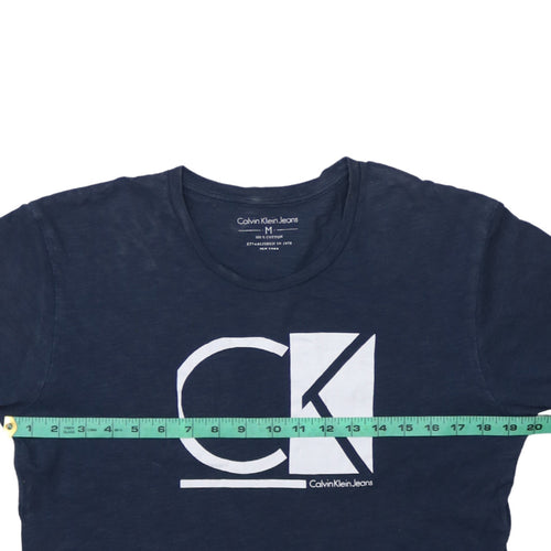 Calvin Klein Jeans Men's Blue Logo Graphic Cotton T-Shirt M