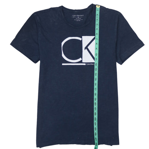 Calvin Klein Jeans Men's Blue Logo Graphic Cotton T-Shirt M