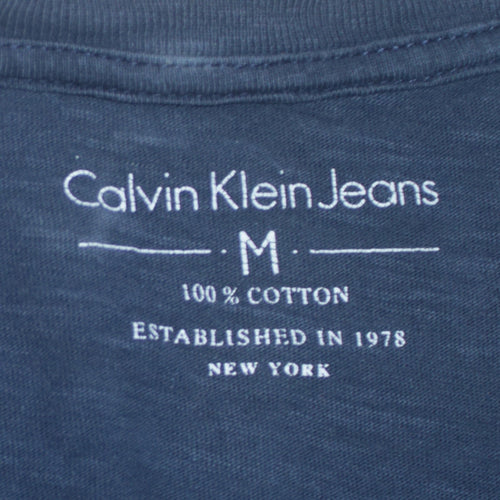 Calvin Klein Jeans Men's Blue Logo Graphic Cotton T-Shirt M