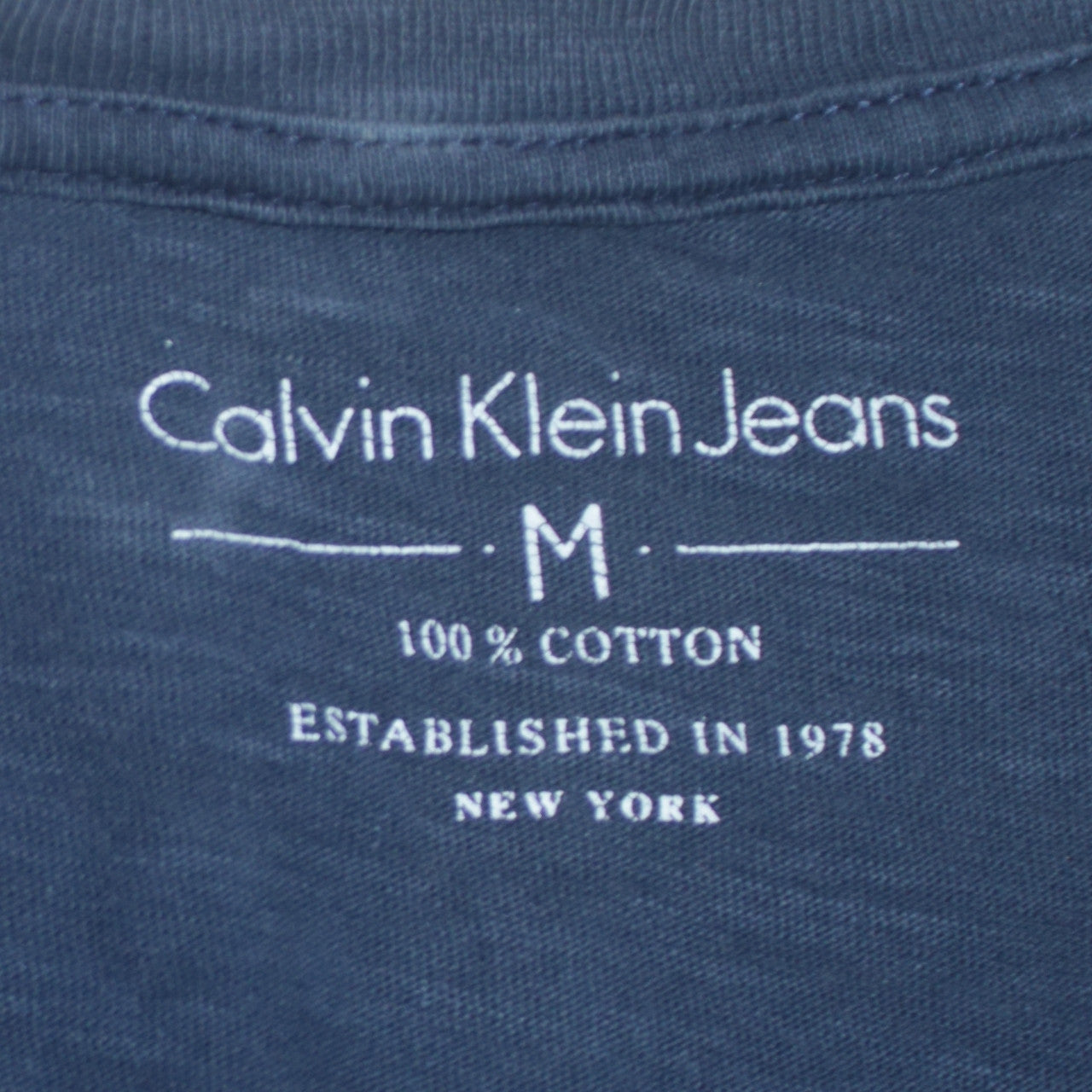 Calvin Klein Jeans Men's Blue Logo Graphic Cotton T-Shirt M