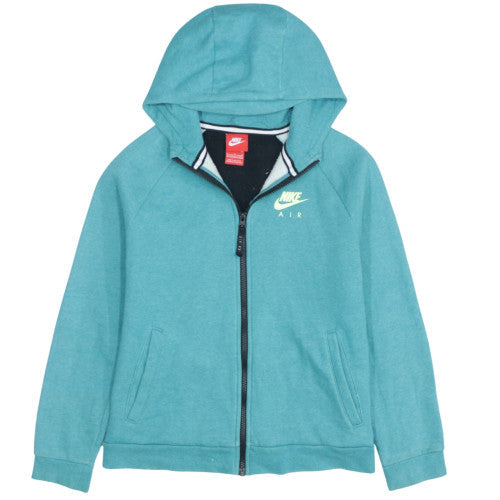 Nike Girls Blue Full Zip Hoodie 12-13 Years Logo Fleece Sportswear