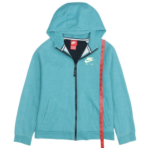 Nike Girls Blue Full Zip Hoodie 12-13 Years Logo Fleece Sportswear