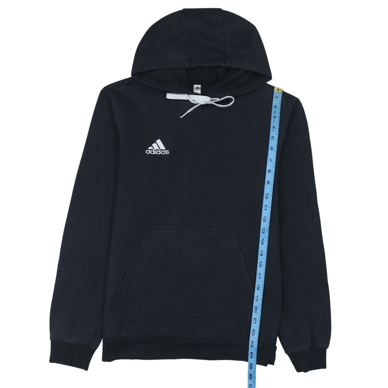adidas Mens Black Small Pullover Hoodie Fleece Sportswear