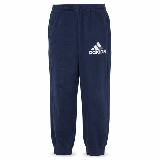 Front view of Adidas Men Blue M Sweatpants Tapered Fleece Joggers