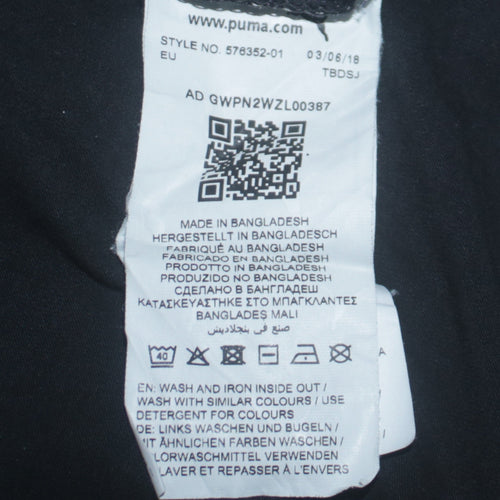 Puma Men's Black Crew Neck Short Sleeve Sports T-Shirt Size L