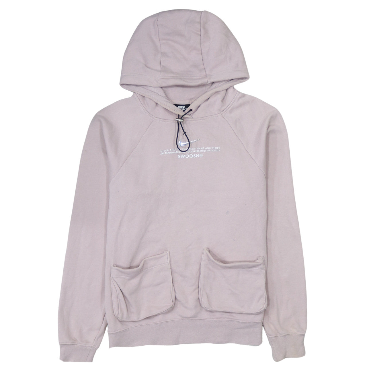 Nike Women’s Beige XS Pullover Hoodie with Drawstring & Kangaroo Pockets