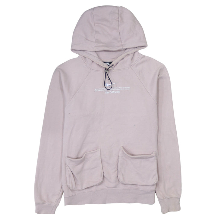 Nike Women’s Beige XS Pullover Hoodie with Drawstring & Kangaroo Pockets