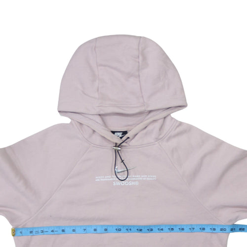 Nike Women’s Beige XS Pullover Hoodie with Drawstring & Kangaroo Pockets